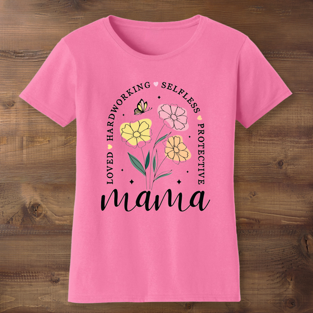 Mama Boho Floral Pink T-shirt